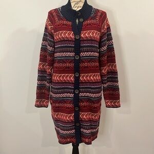 St. John’s Bay textured button front long cardigan duster sweater